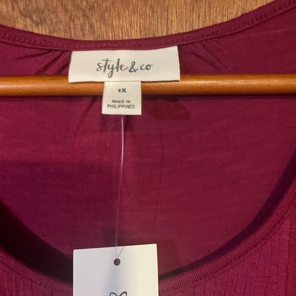 Plus Size 1x Plum Tart Long Sleeve Top! Comfort Fashion NWT - Picture 4 of 4